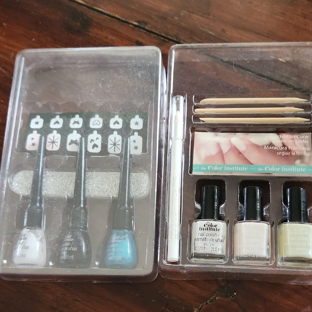 New.nail Polish Set - Black, Blue, Whitepink